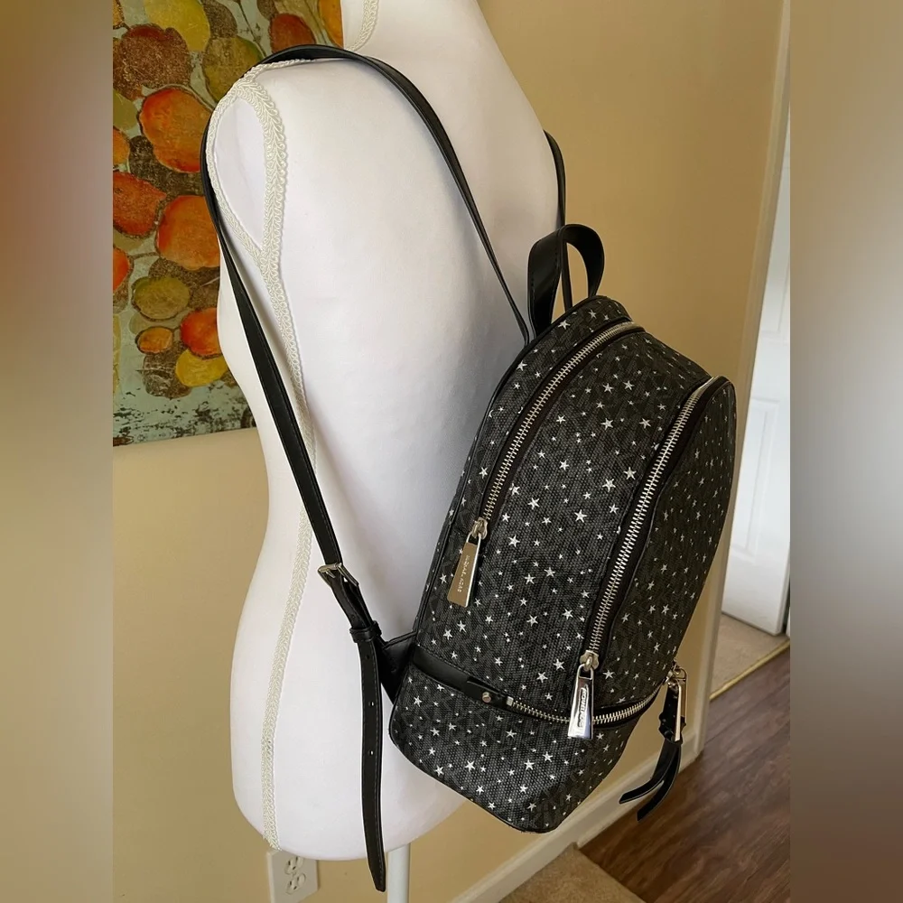 Michael Kors Black Star Print Backpack